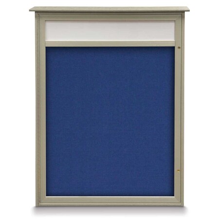 United Visual Products Double Door Enclosed Indoor Letterboard UV1142H-WHITE-BARBLU